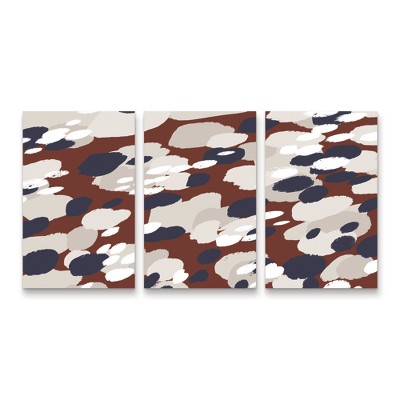 Trademark Fine Art Treechild Berry Pattern Square 3 Piece Panel Set Art