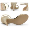 Perphy Women's Glitter Open Toe Ankle Buckle Strap Stiletto Heel Sandals - 4 of 4