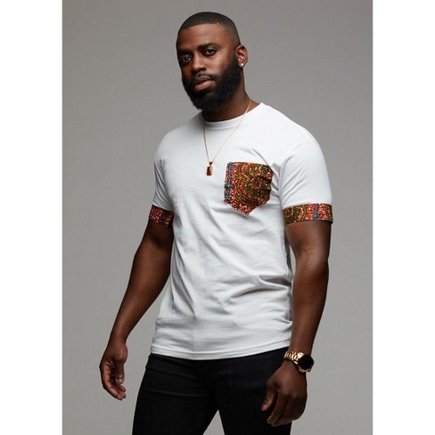pust Learner nøgen D'iyanu Mens Seun African Print Applique T-shirt - Black/gold White  Mudcloth, M : Target