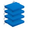 ARTPLAN Outdoor Chair Cushions for Patio Furniture, Waterproof Outdoor Cushions, Round Corner Patio Chair Cushions Set of 4 with Ties,16"x18.5"x3" - 3 of 4