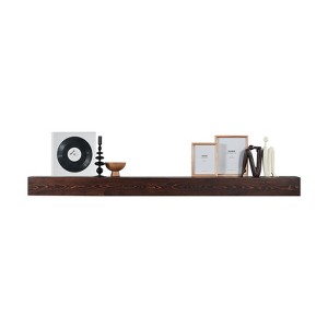 VEVOR Fireplace Mantel, 72" x 8" x 5", 50 lbs Weight Capacity, Natural Wood Mantel for Over Fireplace, Wall Mounted Floating Farmhouse Shelf, Brown - 1 of 4