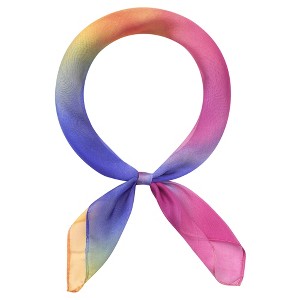 INSPIRE CHIC Women's Chiffon Colorful Gradient Square Soft Sheer Neck Scarves 1Pc - 1 of 4