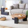 Modern Coffee Tables Set of 2, Coffee Table with Detachable Nightstand, Accent Center Table with Glass Top Side Table for Bedroom Office - 3 of 4