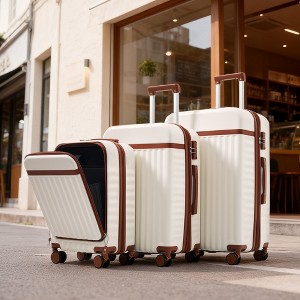 Whisen 3-Piece Luggage Sets, 20"/24"/28" ABS Hard shell Luggage with Spinner Wheels, front opening design - 1 of 4