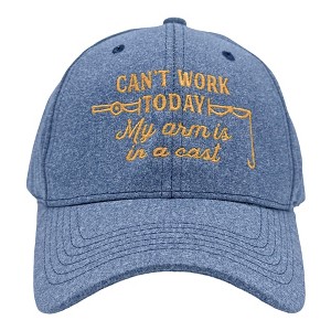 Can't Work Today My Arm Is In A Cast Hat Funny Fishing Rod Joke Cap - Crazy Dog - 1 of 4