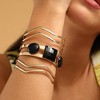 SOHI Women's Onyx Black The Cleo Cuff Bracelet - 3 of 4
