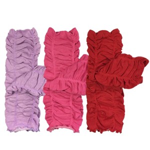 Wrapables Gathered Ruffles Baby Leg Warmers (Set of 3), Lilac, Cherry Red, Fuschia - 1 of 4