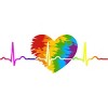 Adult Design By Humans Rainbow Heartbeat Pride By corndesign Racerback Tank Top - 2 of 2