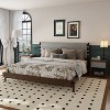 Christopher Knight Home Eliana Mid Century Moern 3-Piece Wood Platform Bed with Headboard and Nightstands - 2 of 4