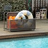 Outsunny Wheeled Patio Wicker Pool Float Storage, Pool Caddy w/ Compartment & Basket - 2 of 4