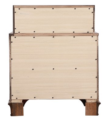 LaVita 3-Drawer Solid Oak Nightstand with Bronze Hardware