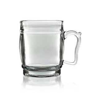 Slickblue Shimmering Cristalline 13 oz Barrel Shape Glass Mugs – Set of 4 or 12, Hot & Cold Beverages - 1 of 4