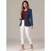 Allegra K Women's Notched Lapel Denim Single Breasted Shoulder Pad Business Casual Blazer - 4 of 4