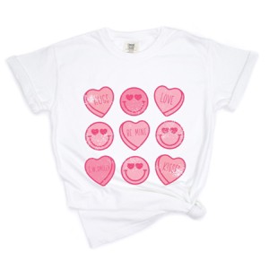 S.W.Smiley Sweethearts Chart Distressed - Women's Garment Dyed Graphic T-Shirt - 1 of 4