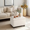 24" Faux Linen Rectangle Storage Ottoman for Entryway - 4 of 4