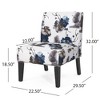 Lycvki Pattern Fabric Upholstered Accent Chair with Wood Legs - 3 of 4