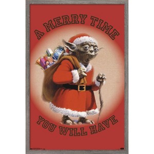 Trends International Star Wars: Saga - Yoda Merry Time Framed Wall Poster Prints - 1 of 4