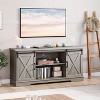 59" TV Stand for TVs up to 65", Modern Entertainment Center with Sliding Barn Doors & Adjustable Shelves, Farmhouse Media Console Table - 4 of 4