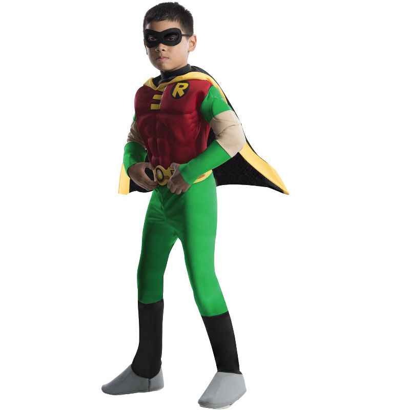 DC Comics Teen Titans Deluxe Muscle Chest Robin Boys' Costume, 1 of 2