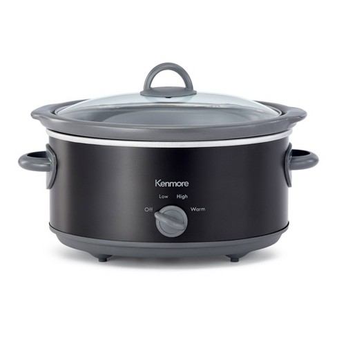 Kenmore Slow Cooker, 5 qt (4.7L), Easy to Use, Dial Control - Black