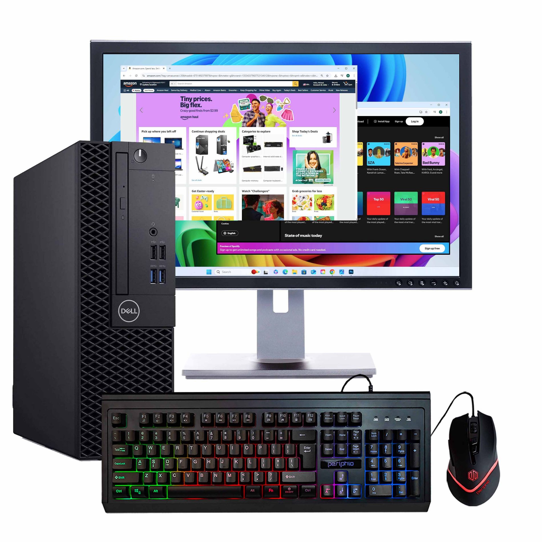 Dell Windows 11 Desktop Computer | Intel 8th Gen Hexa Core | 16GB DDR4 RAM | 500GB SSD | Home or Office Optiplex PC | Manufacturer Refurbished