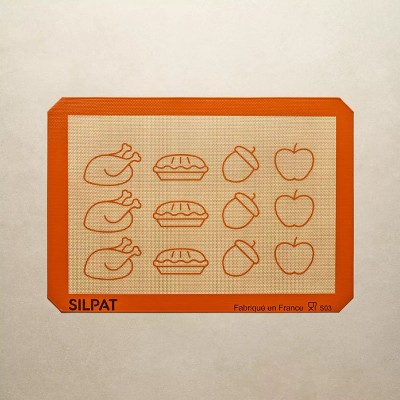 Silpat #1 Non-Stick Baking Mat, Handcrafted in France Since 1965, Trusted by Chefs, Certified Food Safe (Pumpkin Half-Size)
