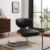 Art Leon Genuine Leather Armless Swivel Accent Chair - 2 of 4