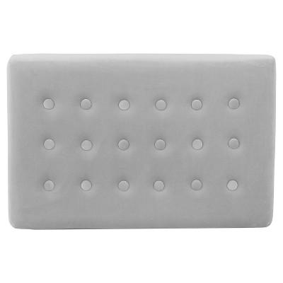 Luxurious Velvet Tufted Ottoman with Gold Metal Base, Red