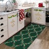 TackView Christmas Garland Print Rug, Non-Slip Hallway Rugs, Washable Low Pile Carpet Runner, Indoor Floor Mats for Laundry - 3 of 4