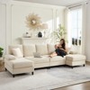 Mjkone 112" U Shaped Sectional Couches, Corduroy Sectional Sofa with Double Chaises and Sleepable Armrests, Large 4 Seater Sofa - 4 of 4