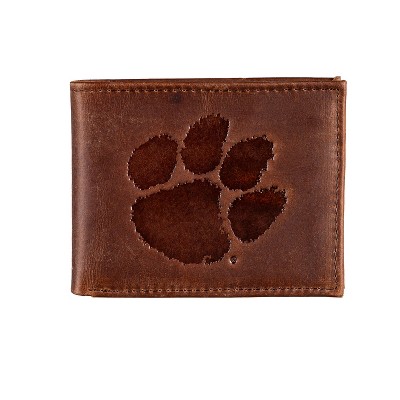 Evergreen Clemson University Crazy Horse Collection Bi-Fold Wallet