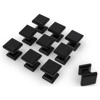 Wood Grip 10 Pack Knobs For Kitchen Cabinet Drawers, Black