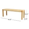 Christopher Knight Home Angie 43" Outdoor Acacia Wood and Wicker Bench, Teak/Brown - 3 of 4