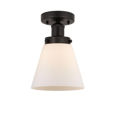 Cone - 1 Light Semi-Flush Mount In Industrial Style-8.25 Inches Tall and 6.5 Inches Wide