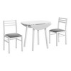 3-Piece Dining Set with Round Table and 2 Armless Chairs - 2 of 4