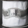 15'L Sullivans Christmas White Silver Sequin Ribbon, White-Silver - 2 of 3
