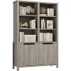 70.7" Wooden Tall Bookshelf w/Doors & Adjustable Shelf, 3-Tier Double Wide Bookcase with Cabinet and Double Storage, for Living Room Office Library - 2 of 4