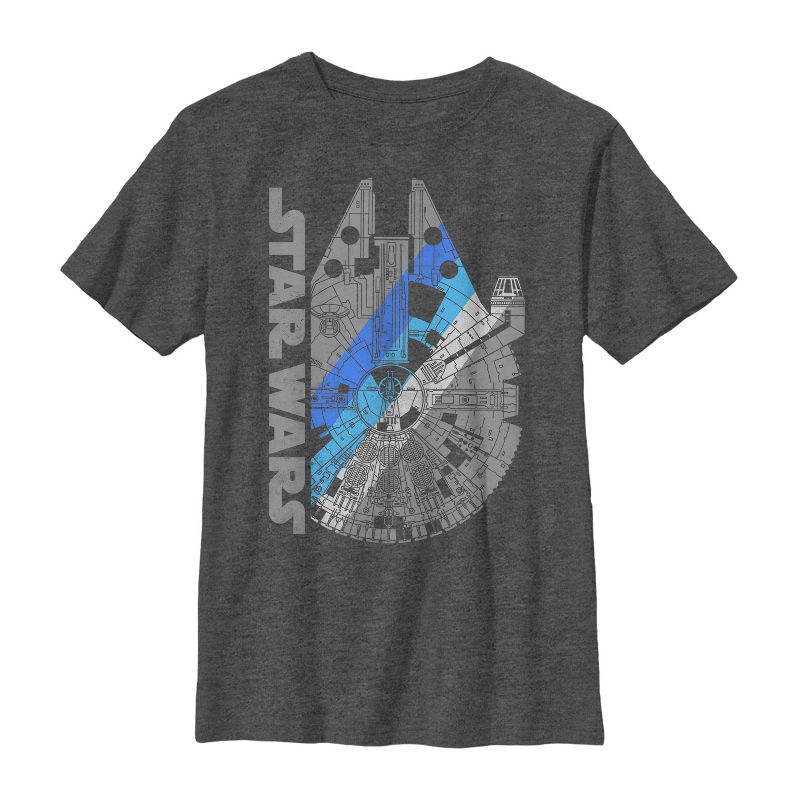 Boy's Star Wars Millennium Falcon Shadow T-Shirt, 1 of 6