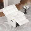 GlasFlength Accent Chairs, Single Leather Recliner with Armrests and Foot Lift Design for Home Theater and Living Room, White, 23"*23"*42" - 4 of 4
