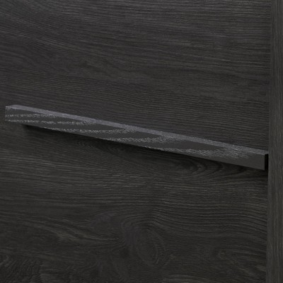 Urban Modern Gray Oak 2-Drawer Nightstand with Matte Black Handles