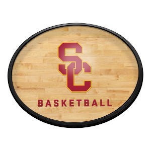 College Basketball Hardwood Design Oval Slimline Lighted Wall Sign - 1 of 4
