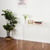 Acrylic Narrow Console Table for Entryway Clear Acrylic Table with Square Legs, Slim Design for Sofa, Foyer, Hallway, and Living Room - 2 of 4