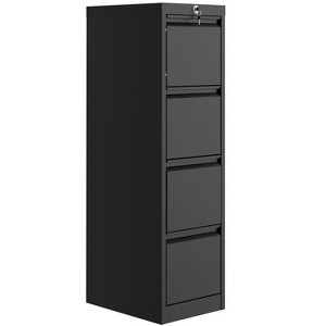 Jojoka 4-Drawer File Cabinet with Lock, Heavy Duty Steel Narrow Filing Cabinet - 1 of 4