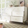 47.24"Modern metal foot six-drawer dining cabinet, combining high-quality wood and metal, simple style - 2 of 4