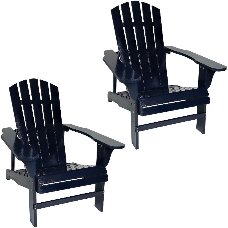 Sunnydaze Fir Wood Painted Finish Coastal Bliss Outdoor Adirondack Chair, 1 of 9