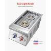 VEVOR Double Grilling Side Burners, 2 x 17,000BTU Liquid Propane Side Burner , Convertible to Natural Gas, 304 Stainless Steel Built-in Burners,Silver - 4 of 4