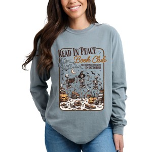 Simply Sage Market Read In Peace Book Club Garment Dyed Long Sleeve - 1 of 4