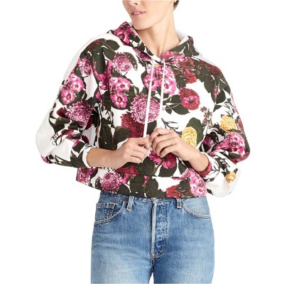 Rachel Roy Womens Floral Print Hoodie Sweatshirt
