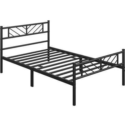 Yaheetech Metal Platform Bed with Arrow Design Headboard and Footboard