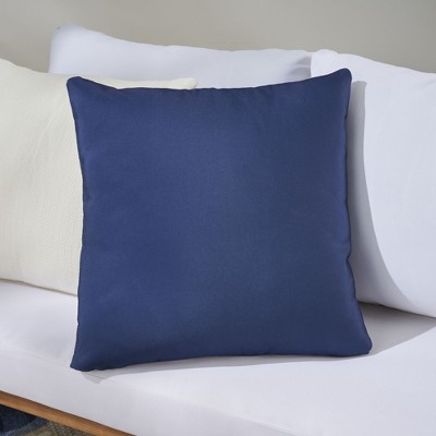 Navy Reversible 20" Square Indoor Outdoor Throw Pillow